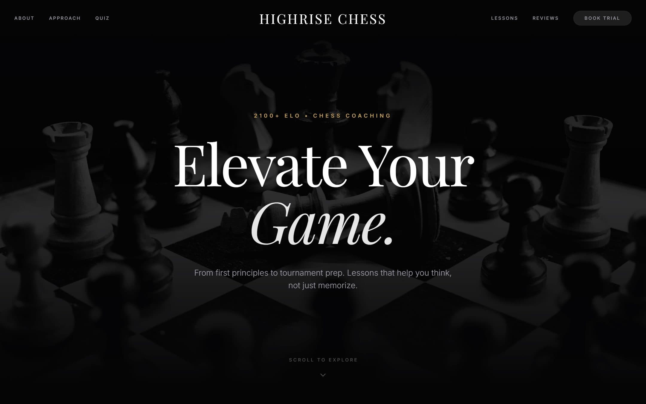Highrise Chess coaching website designed and built by KORB Digital